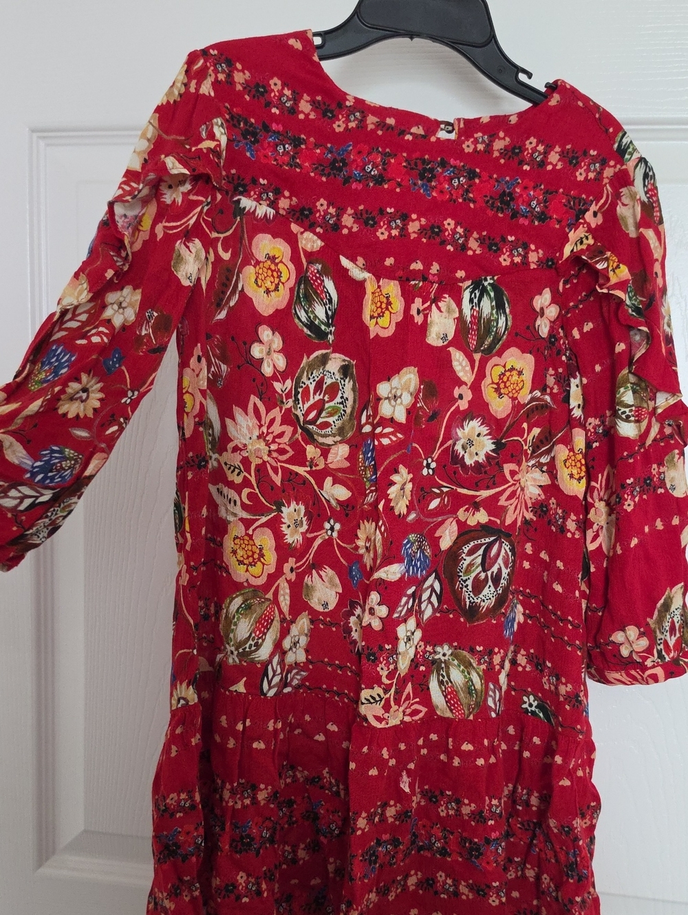 Zara Red Floral Casual Kids Dress